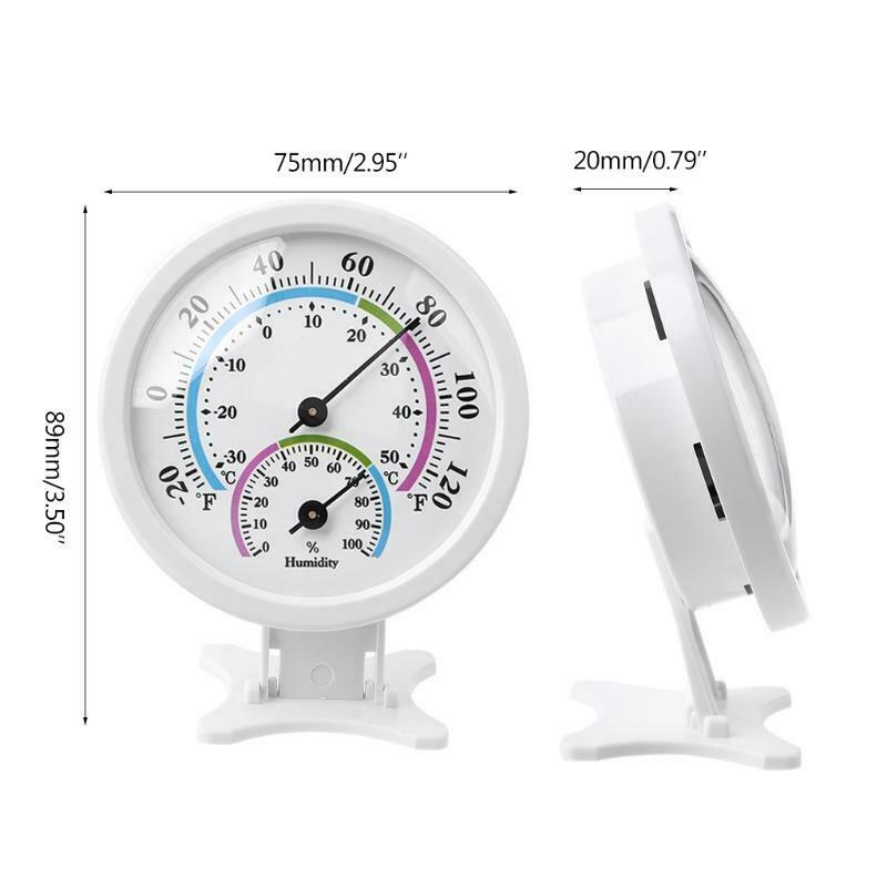 3" Thermometer Hygrometer Indoor - Humidity Gauge Meter Monitor White Wireless