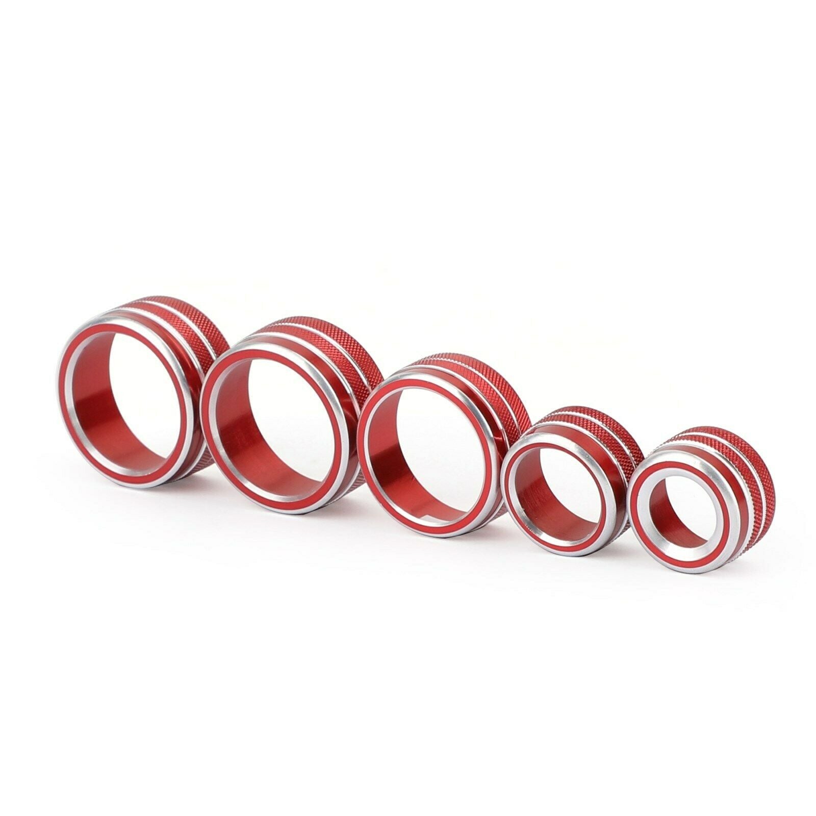 5PCS Red Air Conditioning+Audio Button Ring Cover Trim For ToyotCAmry 18-20 CN