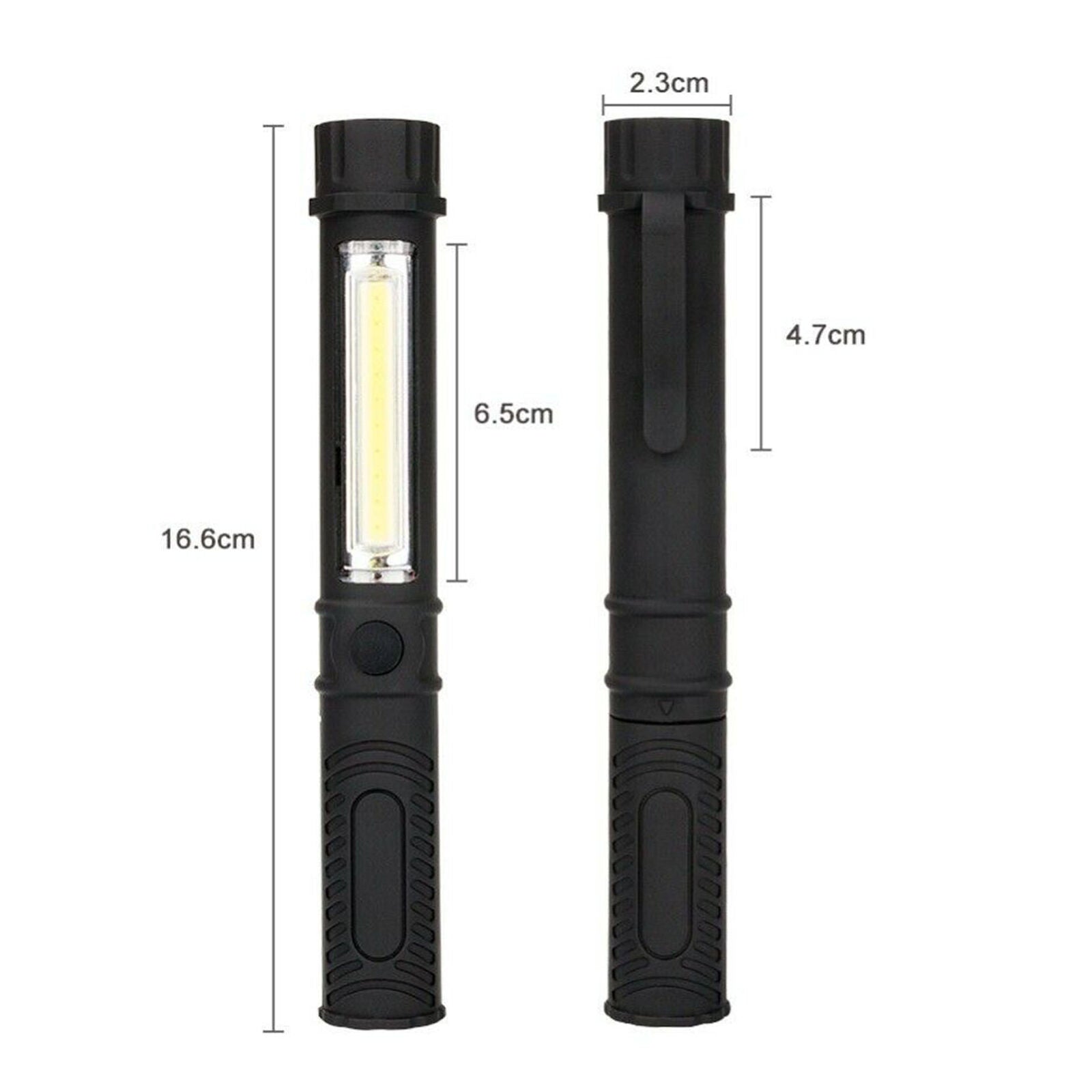 3 Mini Flashlight Light Bright COB LED Pocket Pen Torch Magnetic Inspection Lamp