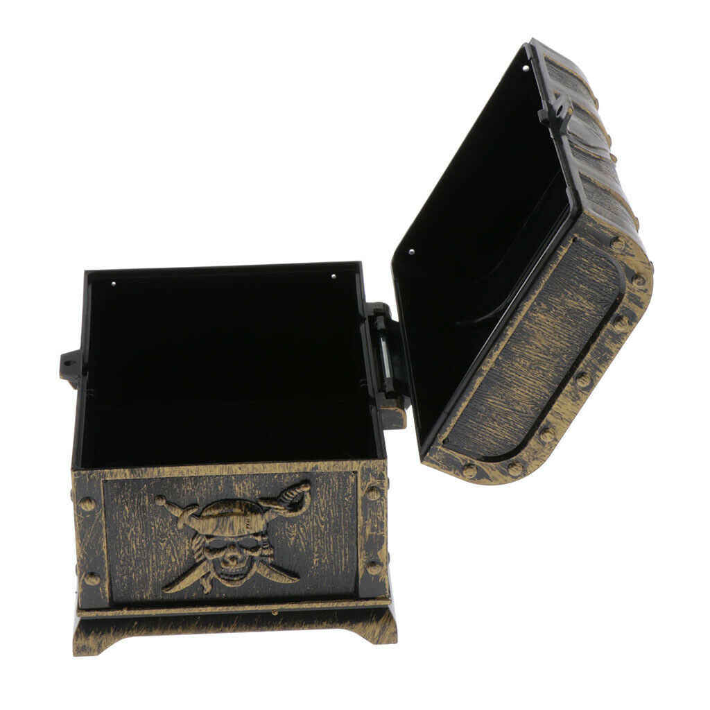 Set of 2 Pirate Treasure Chest Seeking Treasure Game Playset Storage Box Fun