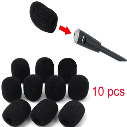10x Microphone Headset Grill Windscreen Sponge Foam Black Mic Cover Sets