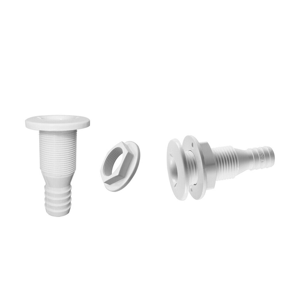 2pieces 5/8 inch White Nylon Thru-Hull Bilge Pump and Aerator Hose for Boats