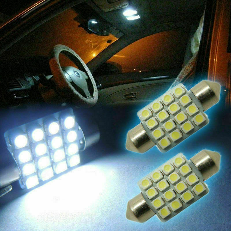 20Pcs White 16-SMD 1.50" 36mm 6418 C5W LED Bulbs For Car License Plate Light