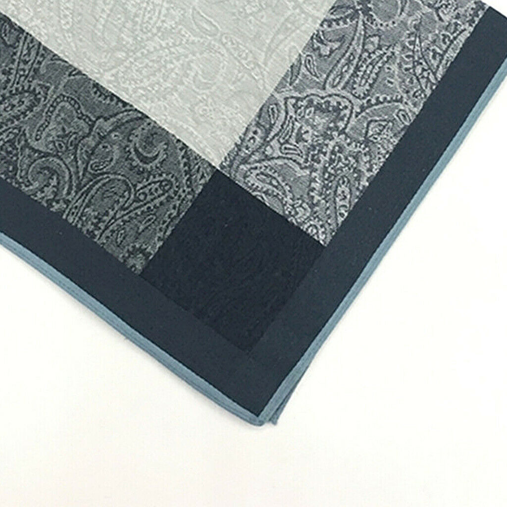 3 PCS Jacquard Pattern Handkerchiefs Cotton Pocket Square Hankies 16x16"