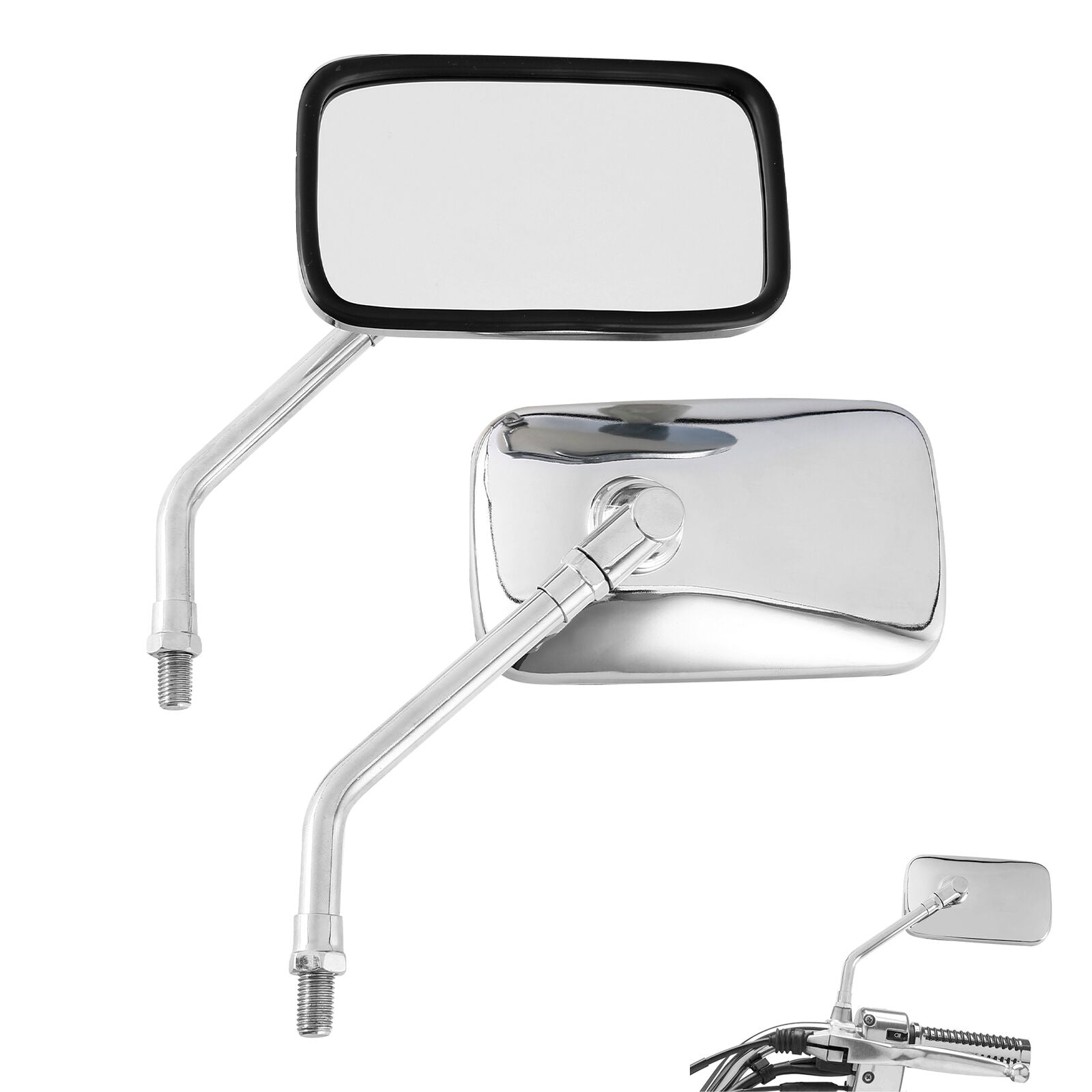 Motorcycle Rectangle Rear View Mirrors Fit For Yamaha XV1100 XVS1300 Scooter