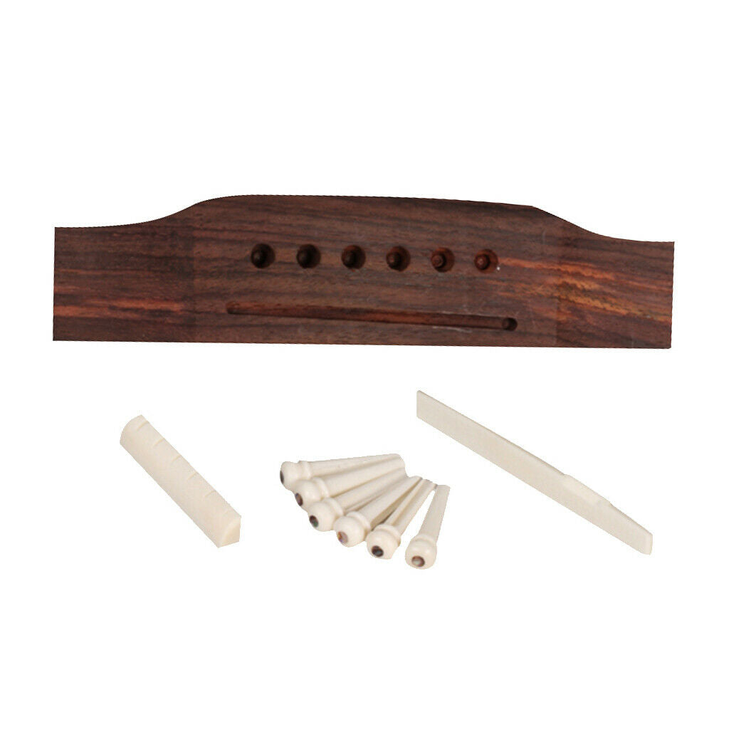 Acoustic Guitar Rosewood Bridge Bone Saddle Nut Pin Endpin 6-String Guitar Parts