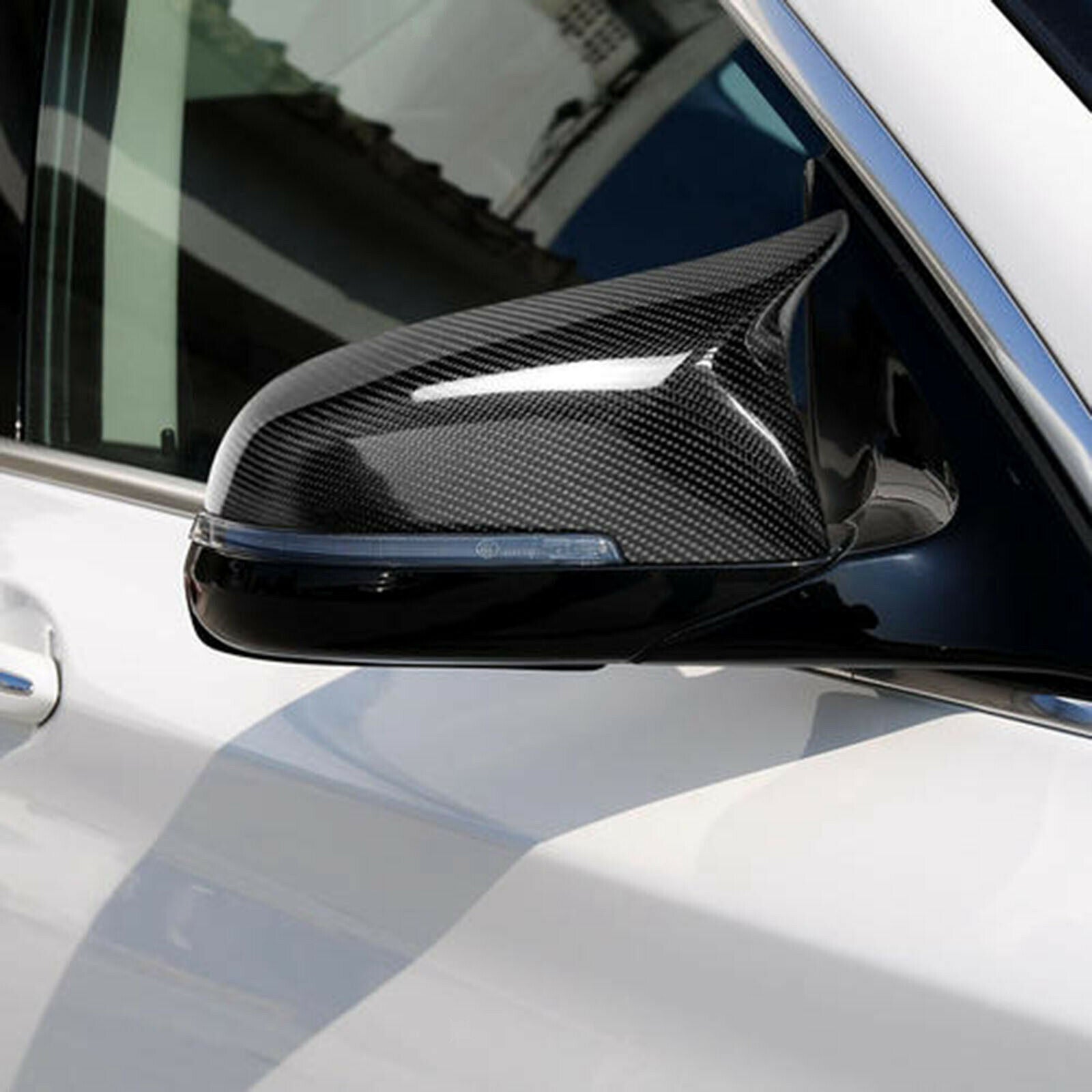 2 Pcs Carbon Fiber Style Rear Mirror Cover Caps for BMW E84 F20 F21 F22 F30