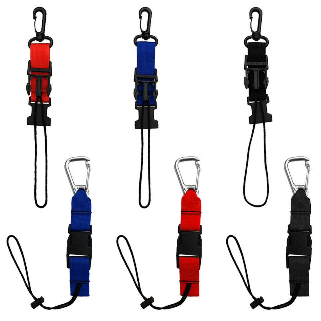 Scuba Dive Light Camera BCD Lanyard with Quick Release Buckle Clip Black A