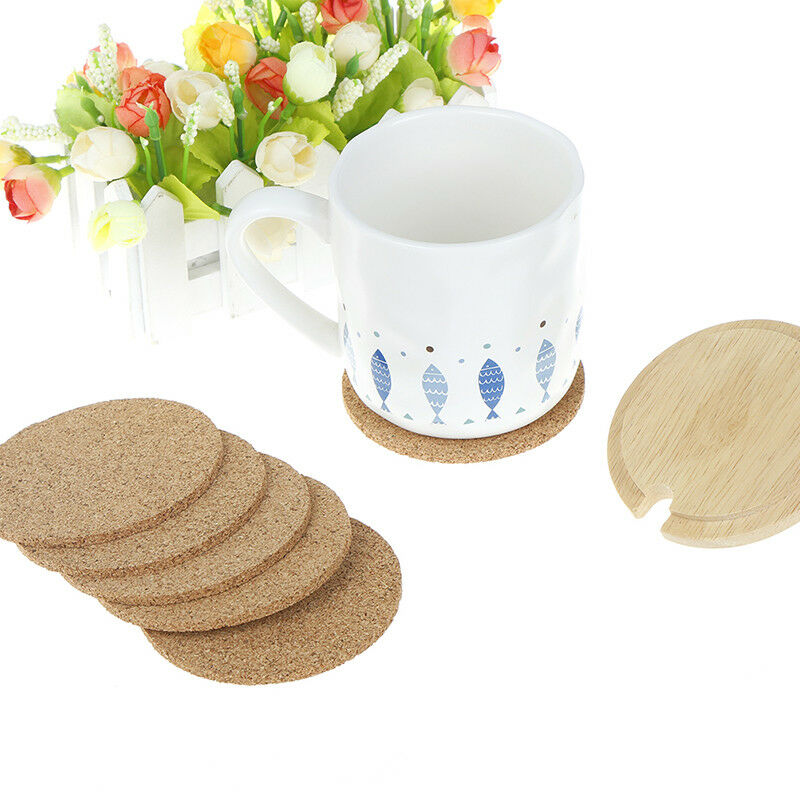 6pcs Cork Wood Drink Coaster Tea Coffee Cup Mat Pads Table Decor Tablewar.l8
