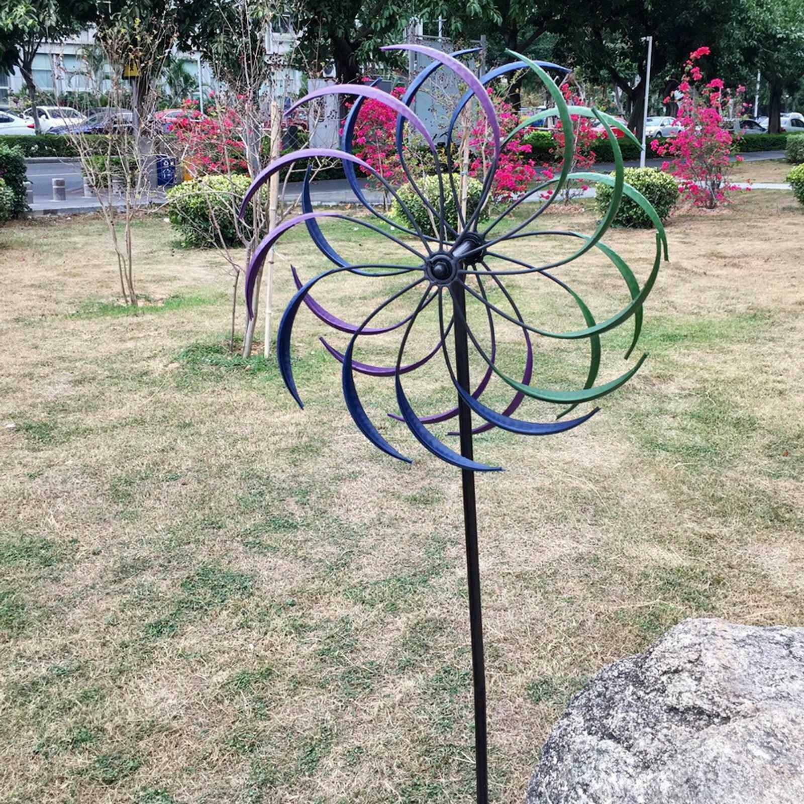 16inch Wind Spinner Rainbow Decorative Double-Layer Windmill Patio Ornament