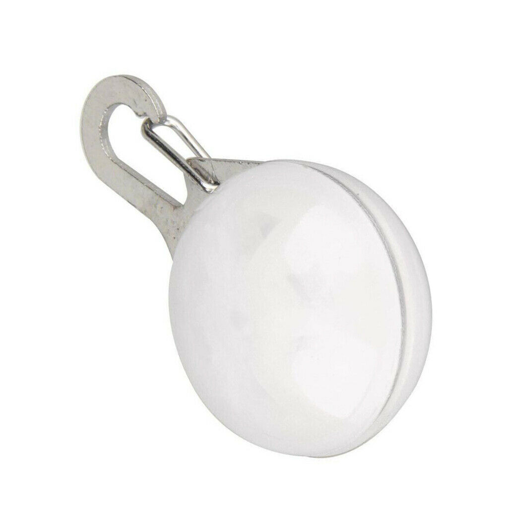 Pet Dog Cat Safety LED Clip Buckle Night Light Decor Bulb Collar White