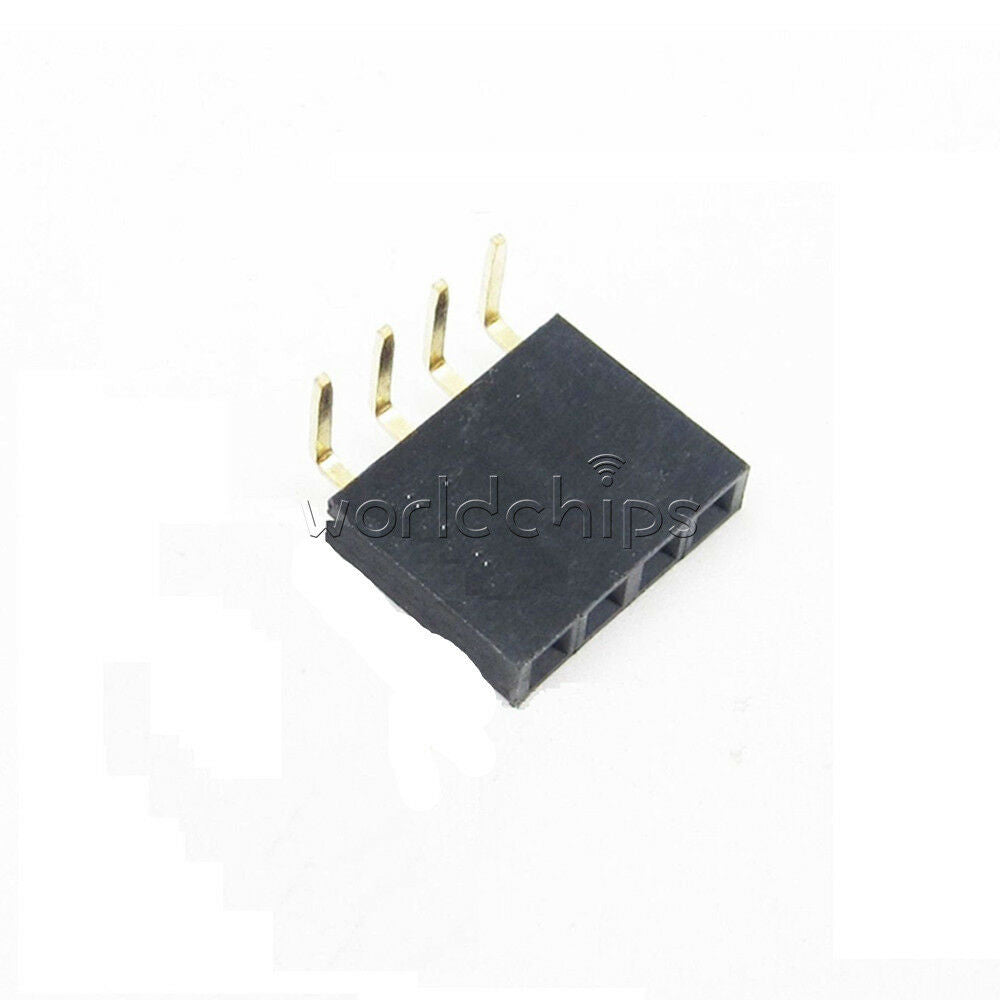 20PCS 1x4Pin Header Right Angle Female Single Row Socket Connector 2.54mm Pitch