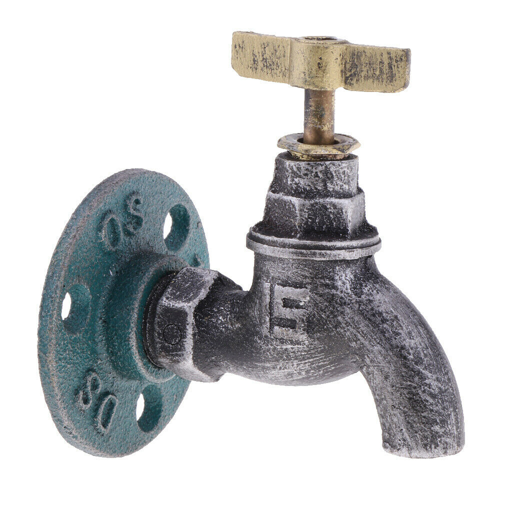 Set of 2 Rustic Spigot Handle Knob Hook Wall Hook f/ Laundry Living Room