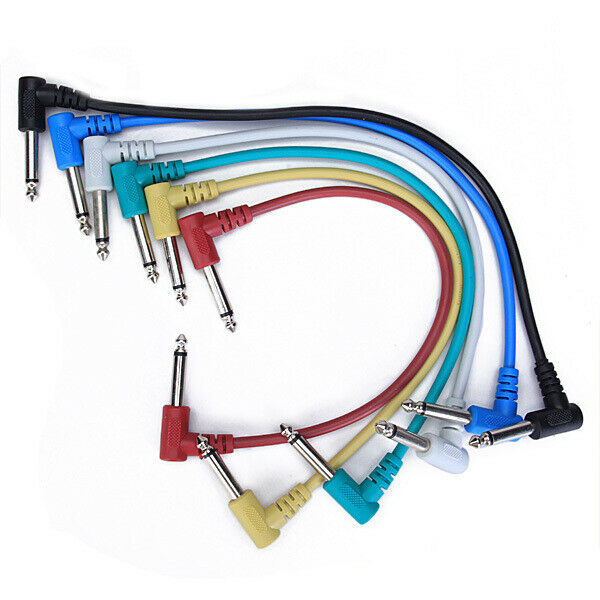 6x Patch Cables Fits for Guitar Effect Pedal 6.35mm Jack 1/4" Accessory