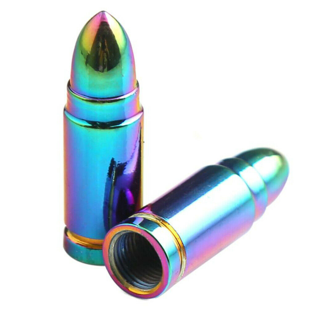 4Pcs Auto Motorcycle Bullet Aluminum Tire Valve Stem Caps Colorful