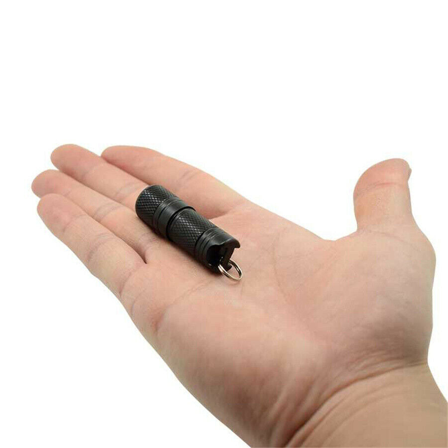 1Pcs Portable Mini Flashlight USB White LED Light Keychain Torch + 10180 Battery