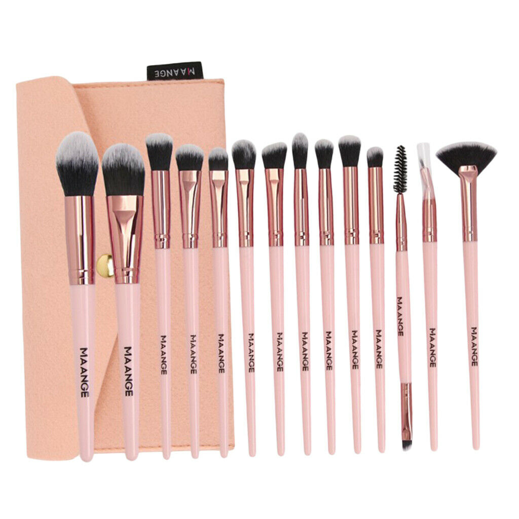 Pack Makeup Blending Brushes Powder Foundation Eyeshadow Mascara Brush Pink