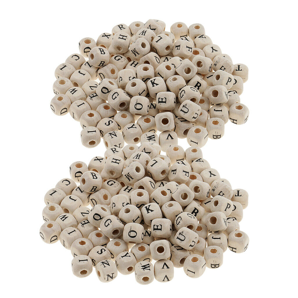 200pcs   Mini   Wooden   Alphabet   Letters   Cube   Beads   for   Jewelry