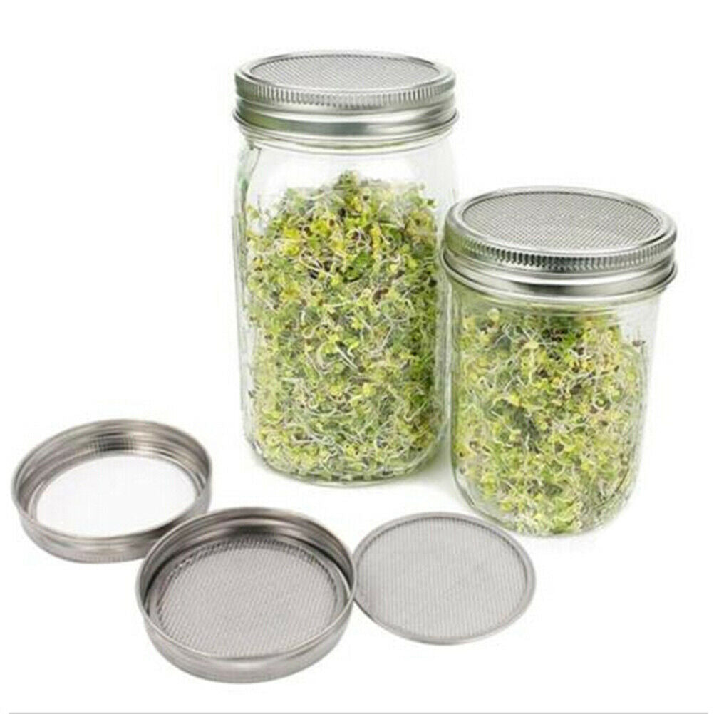 1Pc Stainless steel strainer sprouting lid for canning jars wide mou`SJ·l.l8