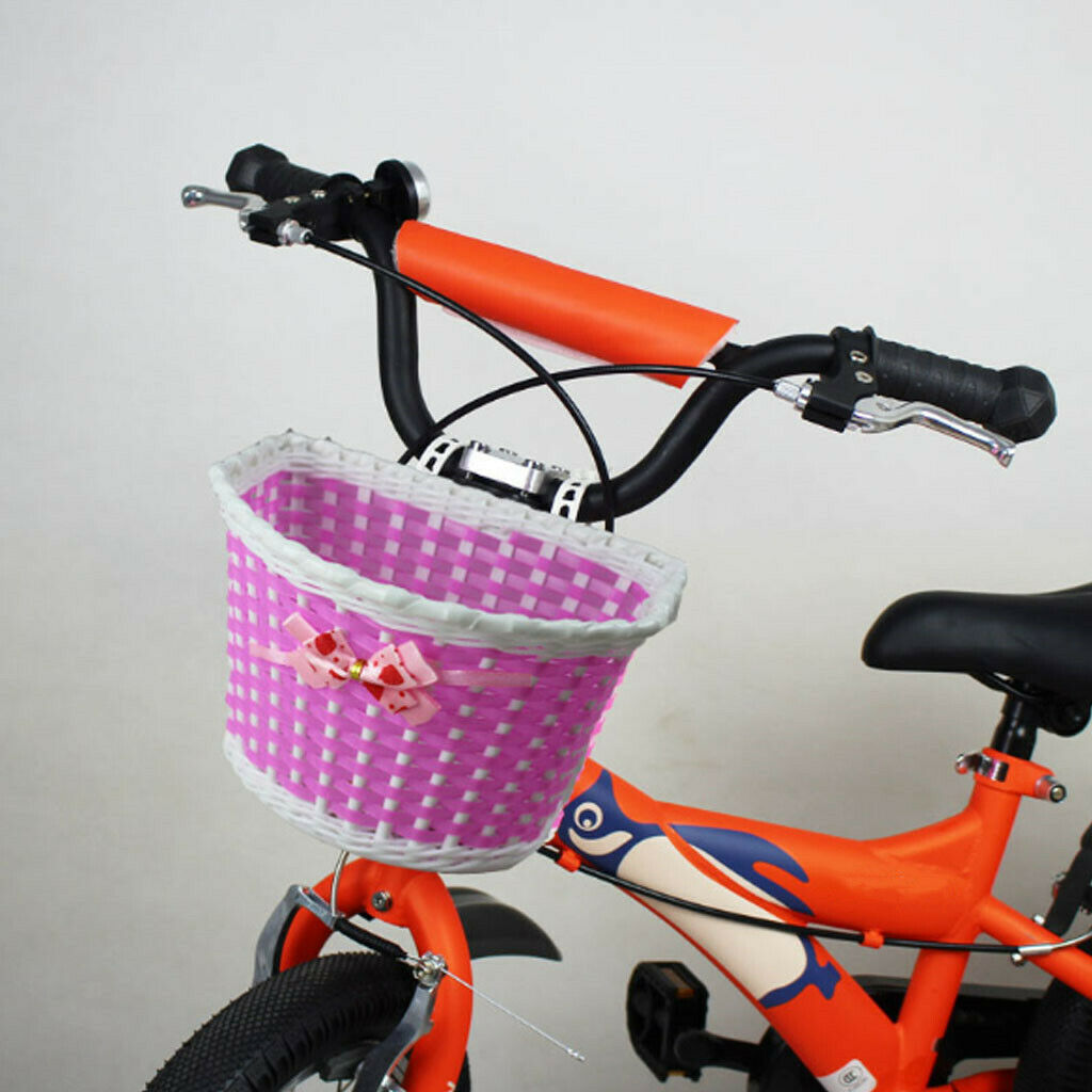 3x Kids Girls Front Basket Tricycle Shopping Holder Grip Tassels Streamers