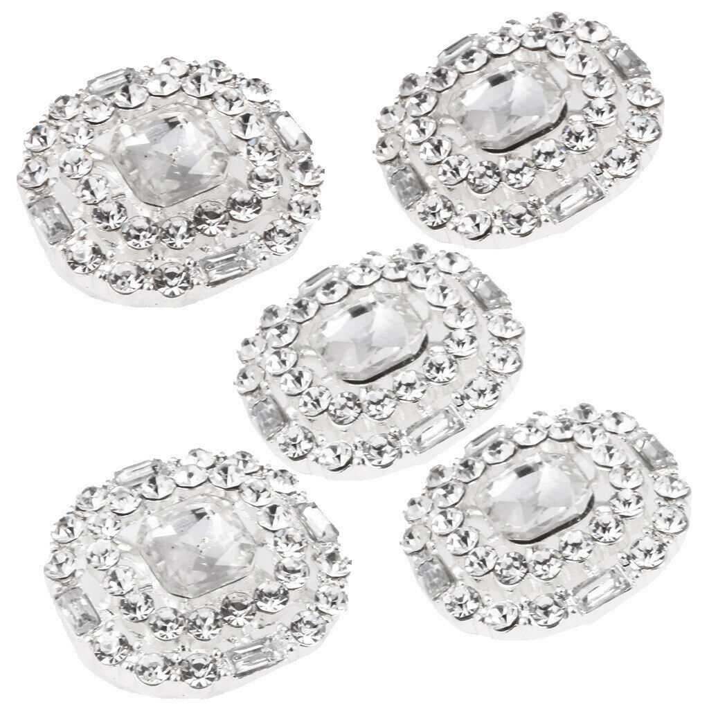5x/Pack Rhinestone Round Shank Buttons Sewing Buttons Wedding Decor 23mm
