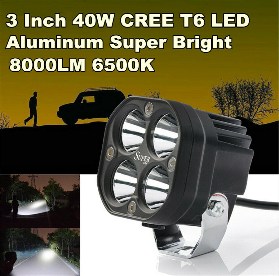 3'' 40W Motorcycle Auxiliary Spotlight Cree LED Work Lamp Motorcycle Car ATV UTV