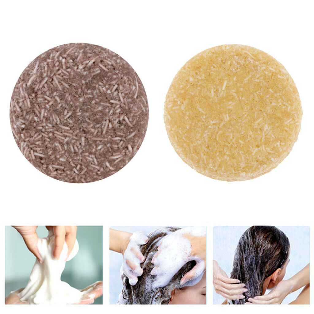 2Pcs Natural Solid Shampoo Soap Bar Oil Control Hair Darkening Plant Essence