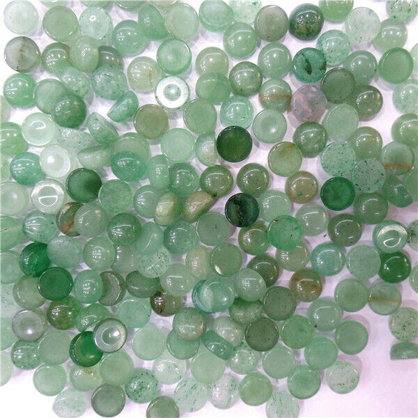 100Pcs 6mm Wholesale Natural Green Aventurine Round Cab Cabochon DIY HH7093