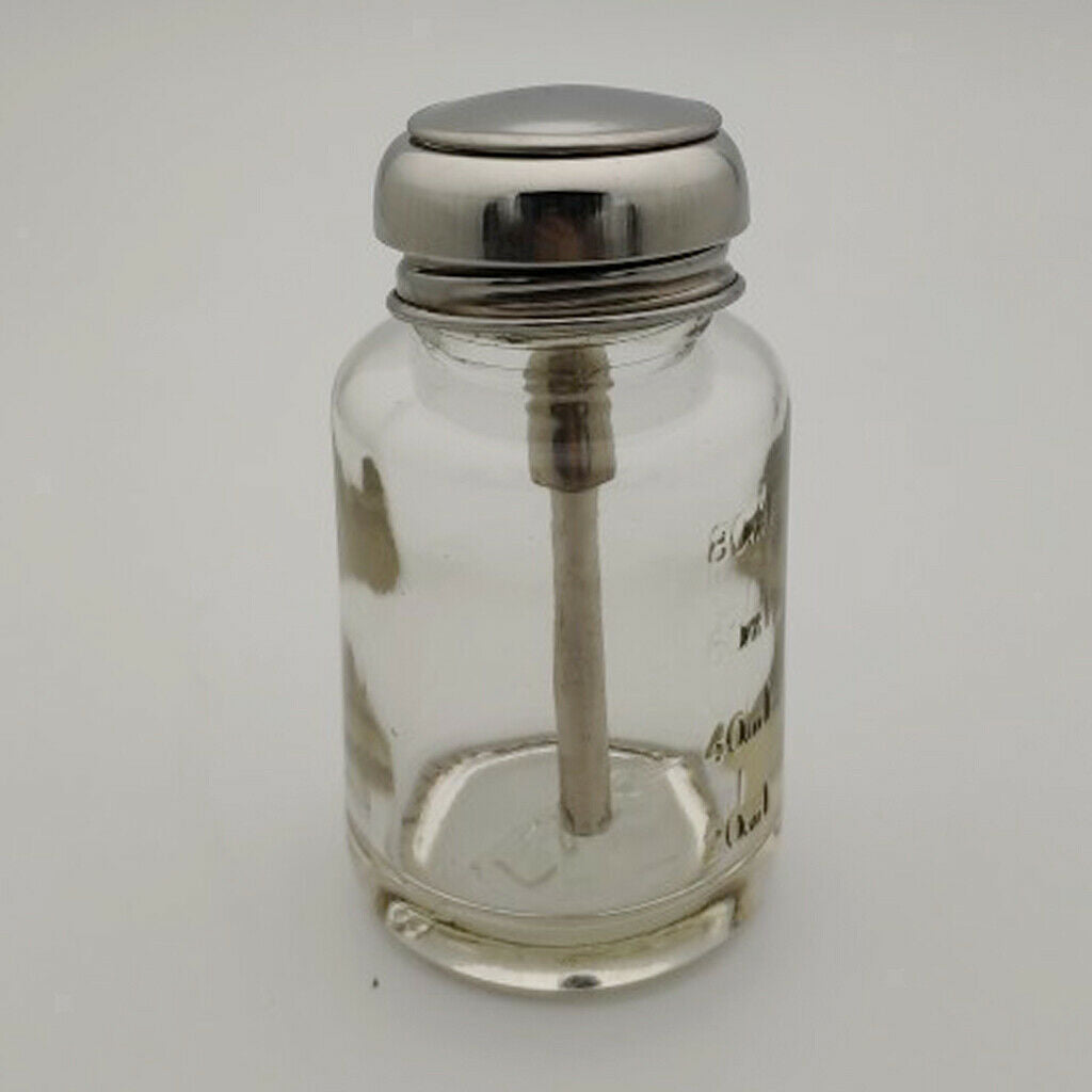 Pack of 4 80ml Empty Push Down Press Bottles Alcohol Acetone Dispenser Vials