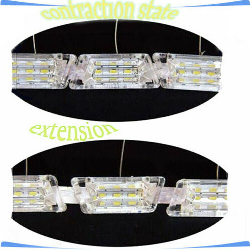 2x 12V Dual Color Tearful Eyes LED Turn Signal Daytime Running Light White Amber