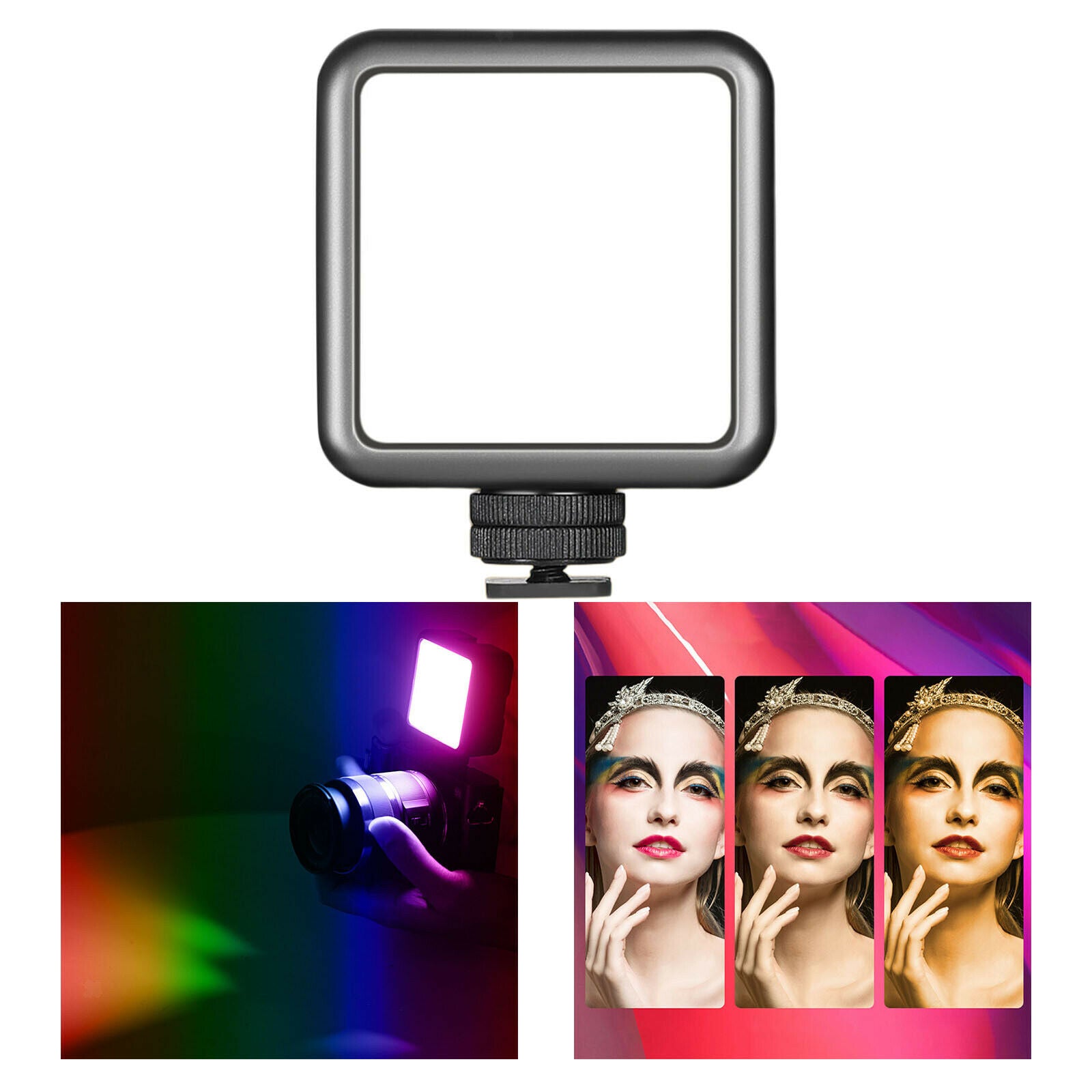 RGB LED Video Lights 2500-9000K Portable Camera Photo Light 360Â° Adjustable