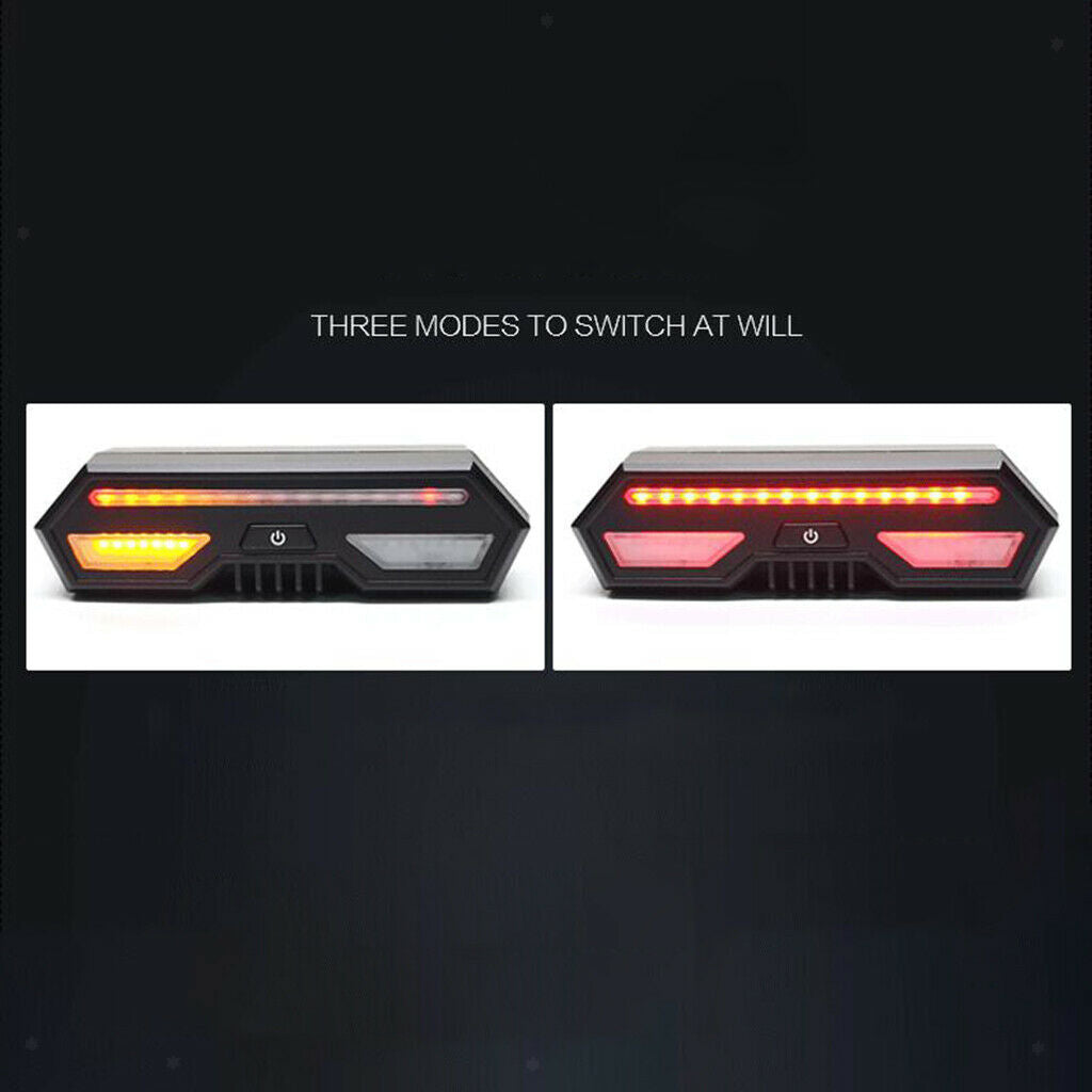 Bike Bicycle Tail Light with Smart Wireless Remote Control Turn Signal 5 Modes