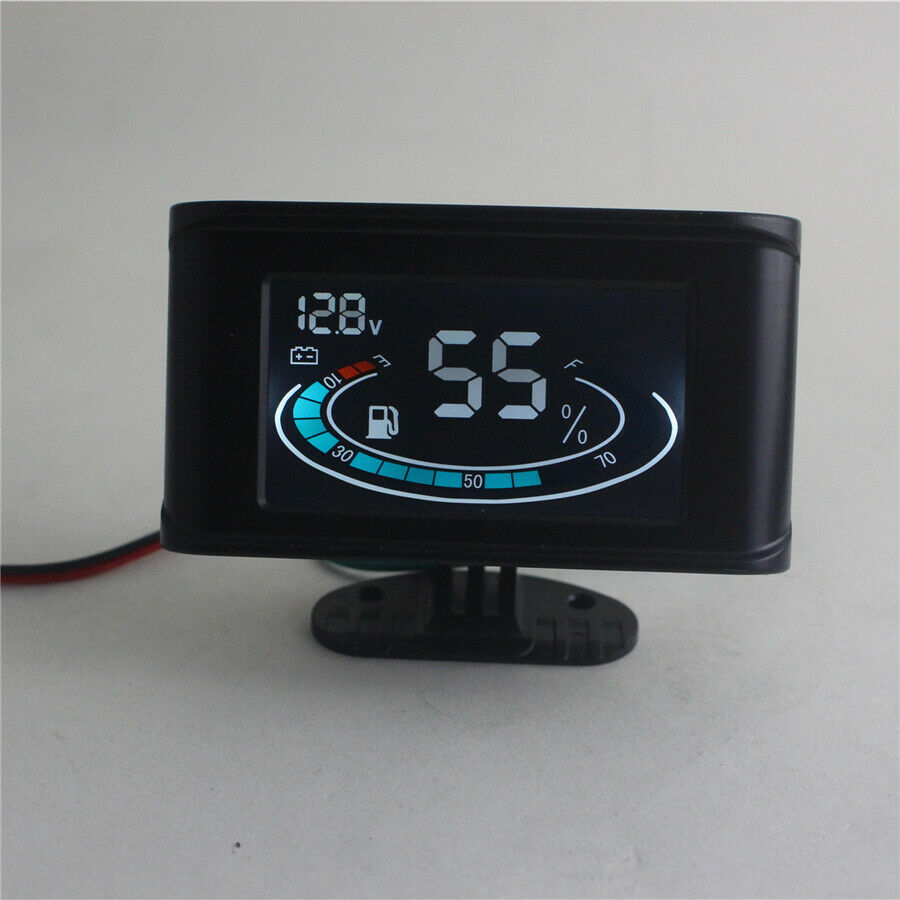 Digital 2 Function 12v/24v Car Voltmeter Voltage Gauge + Fuel Level Gauge Meter