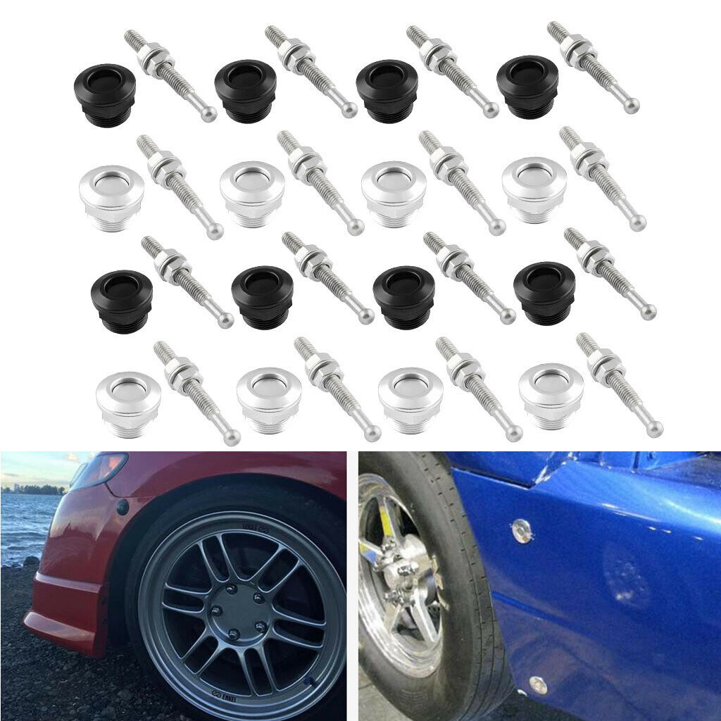 16Pcs 22mm Push Button Quick Release Bonnet Hood Pins Lock Latch Universal