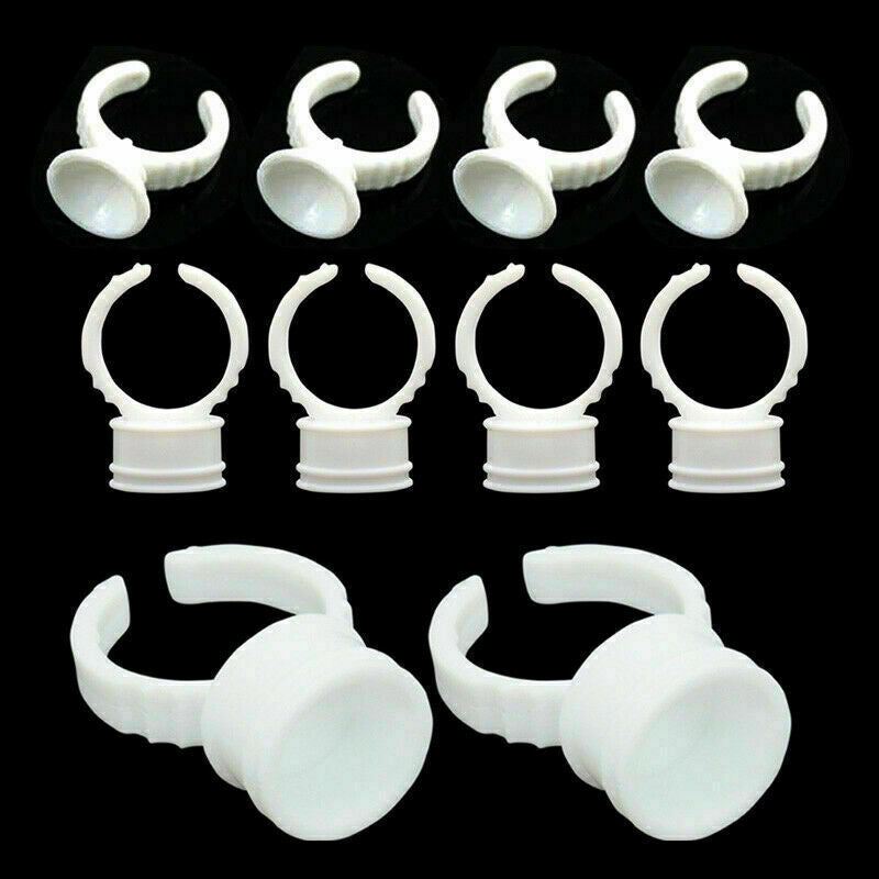 100* Disposable Glue Ring Holder Pallet Fit Eyelash Extension Tattoo Supplies