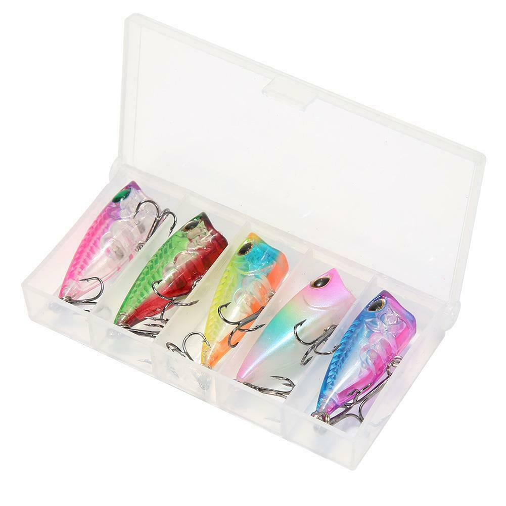 5pcs Fishing Lure Wobblers 4cm 3.5g Floating Crankbait Artificial Hard Bait @