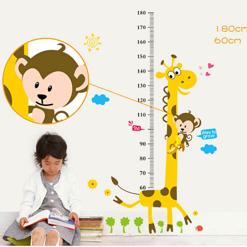 Giraffe Kids Height Measure Wall Stickers PVC Boy Girl Growth Chart 1 - C Dh FG