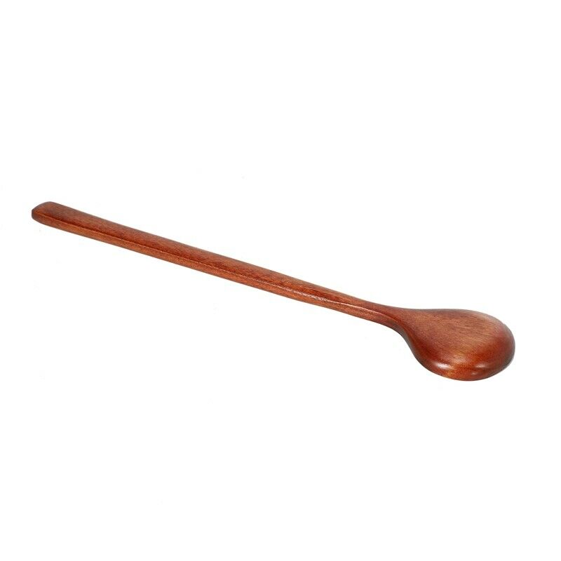 Long Spoons Wooden, 5 Pieces Korean Style 10.9 inches 100% Natural Wood Long HI9