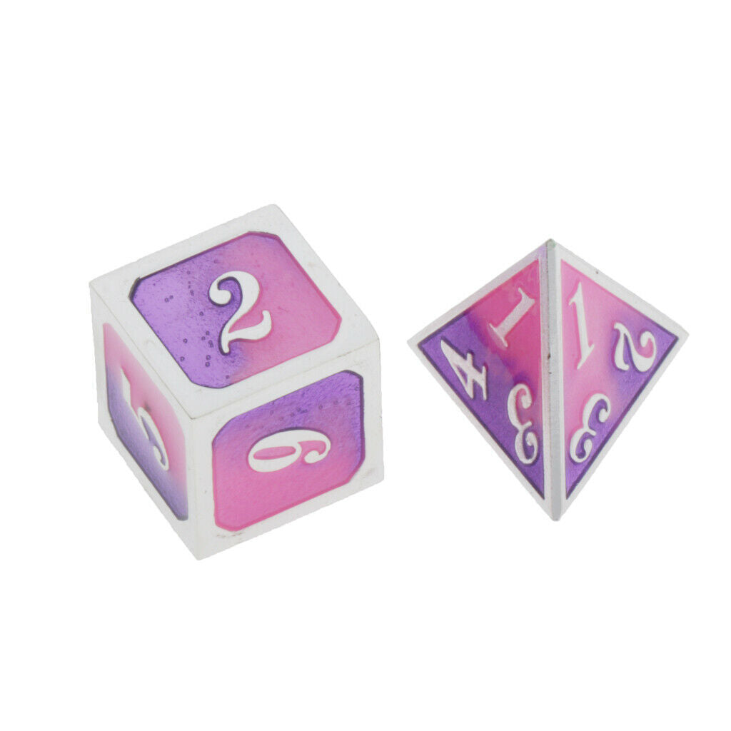 Multi-sided Dice for Dragon Scales DnD D&D Pathfinder RPG Dices Pink Purple