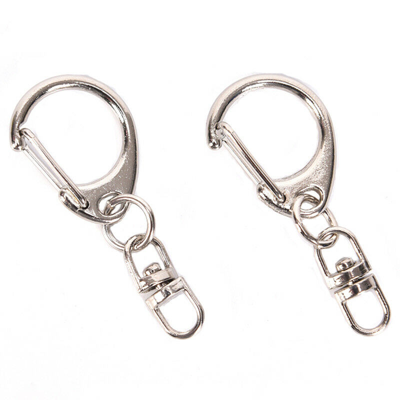 10Pcs/lot Polished Clasp Ring Keyrings Keychain Key Chains DIY Jewelry Making DD