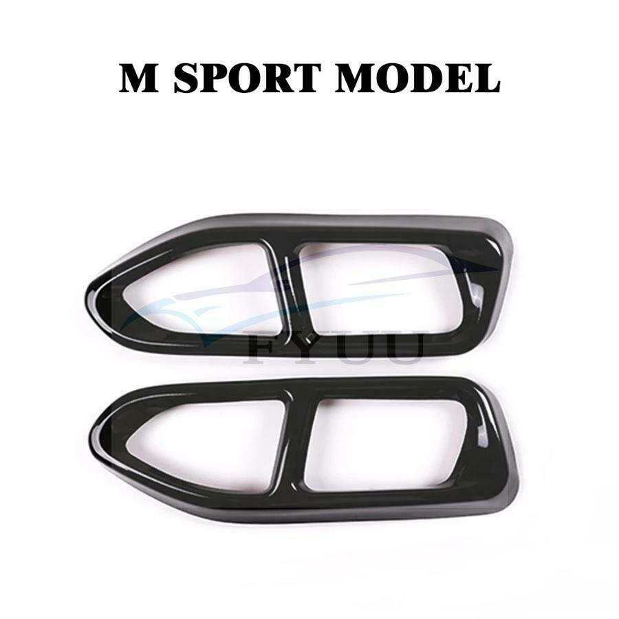 Black Exhaust Muffler Tips Tail Pipe Cover Trim For BMW 7 G11 G12 16-18 M Style