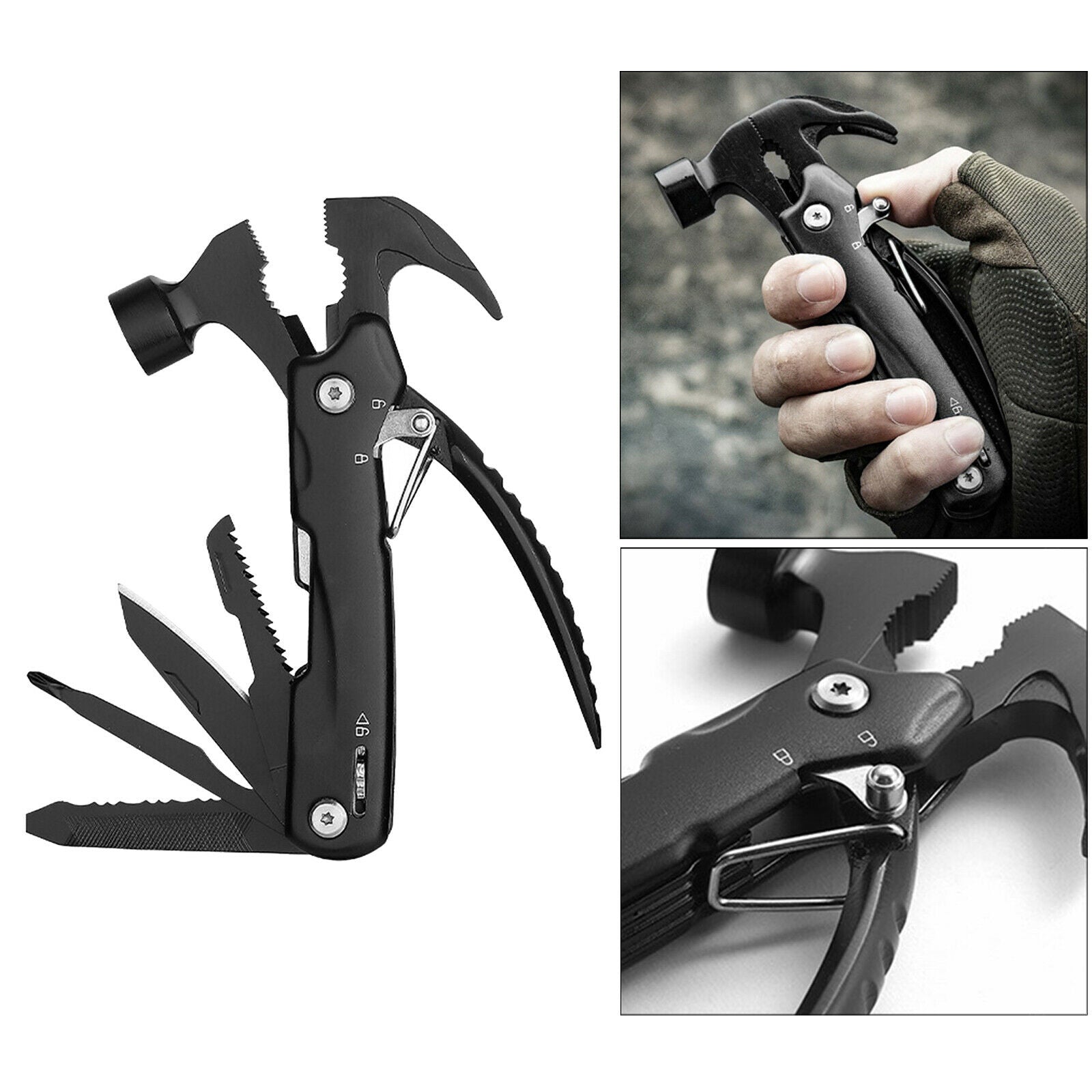 Stainless Steel Multitool Hammer Camping Survival Tools Gadgets Men Gifts