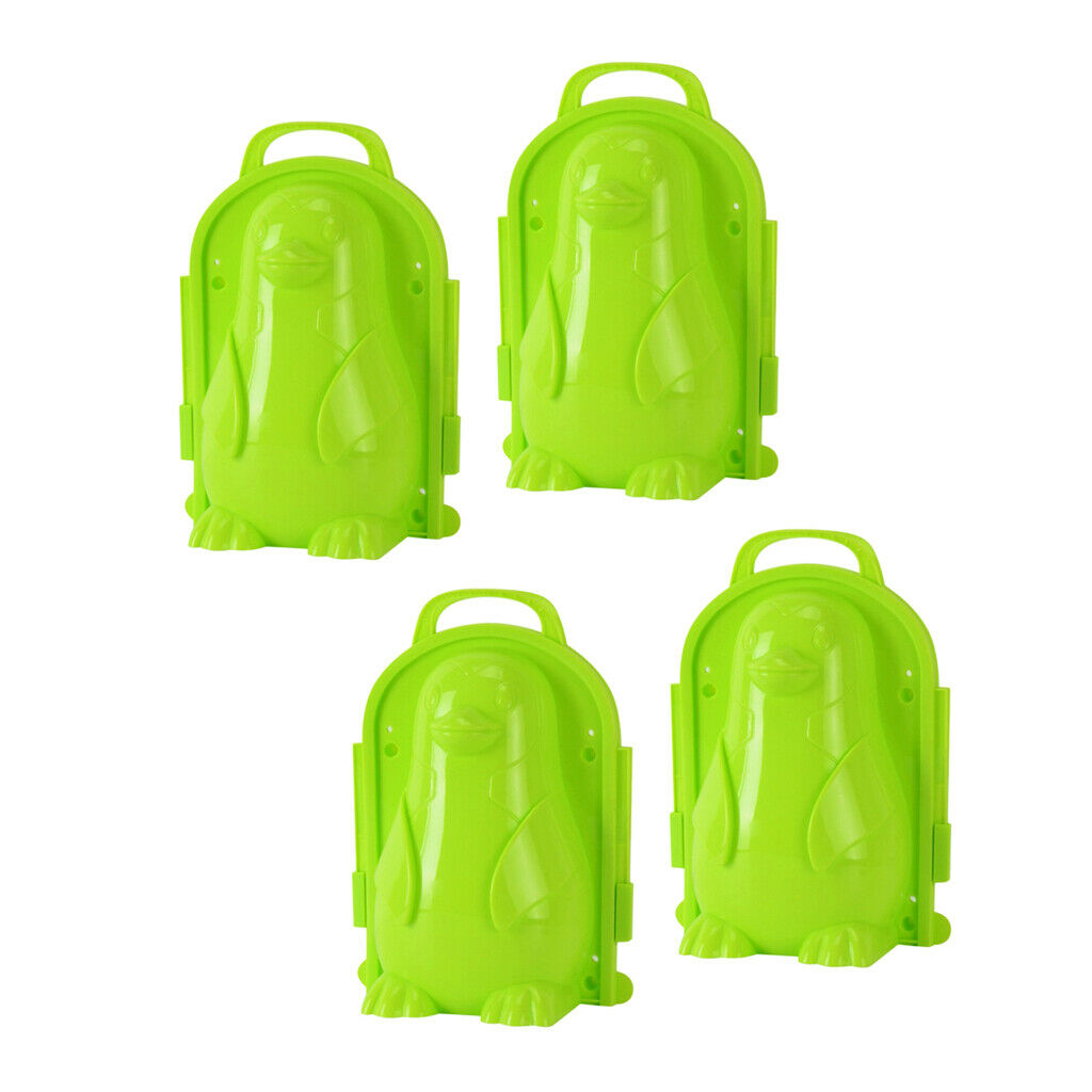 4 Pack Plastic Snowball Clip Tool Winter Fight for Children Adults Green