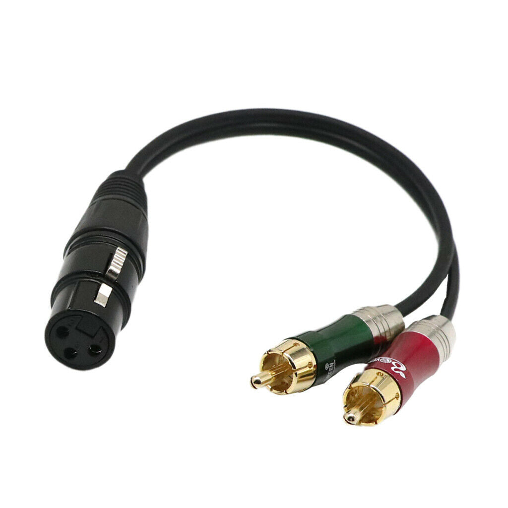 12inch XLR Female Plug to 2 x Phono Male RCA Adapter Splitter Patch Y Cable