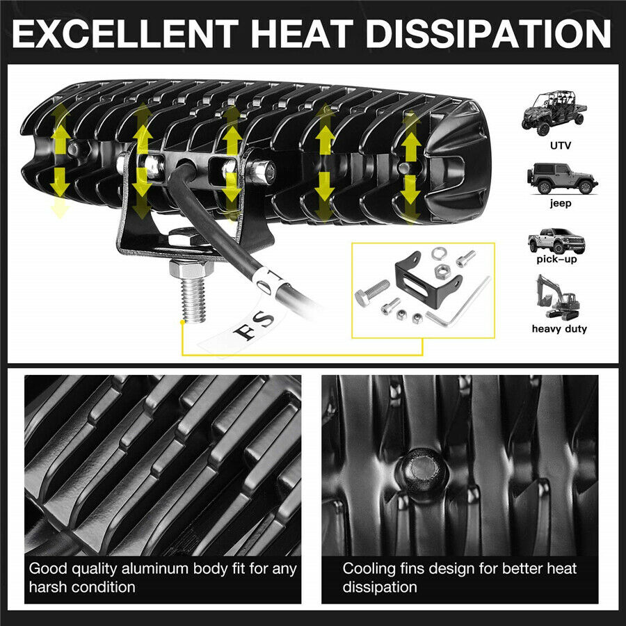7200LM Car LED Work Light For Boat Truck Driving ATV UTE 4WD SUV Motorcycles etc