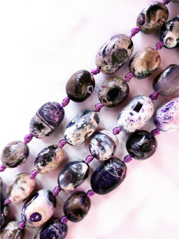 1 Strand 18x11mm Purple&Black Dream Fire Agate Freeform Loose Beads 15.5" HH8544
