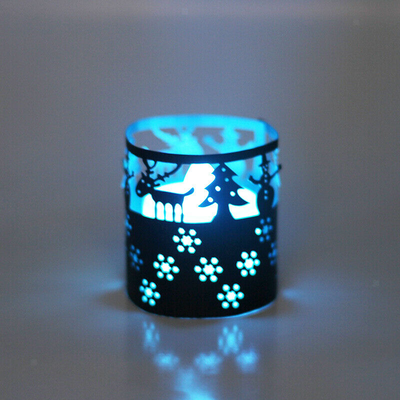 50pcs Tea Light  Glossy Paper Candle Lampshade Wedding Decor Black