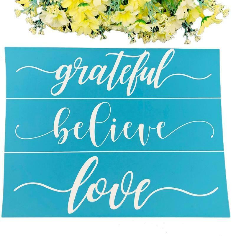 Believe Love Self-Adhesive Silk Screen Printing Stencil Painting Wood T-Shirt