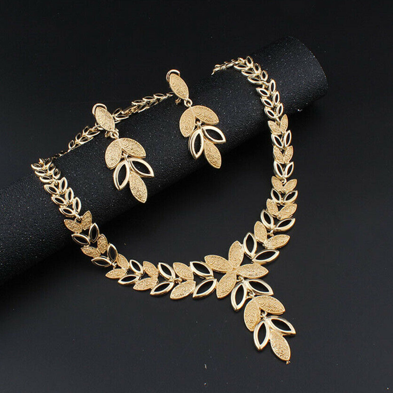 Bib Choker Chunky Statement Pendant Bridal Necklace Earrings Wedding Set Jewelry