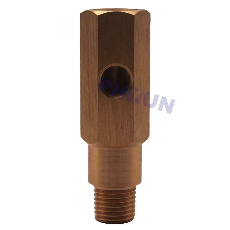 1 Pc CNC Machined Oil Pressure Gauge Adapter Brass Sensor 1/4 NPT Female/Male